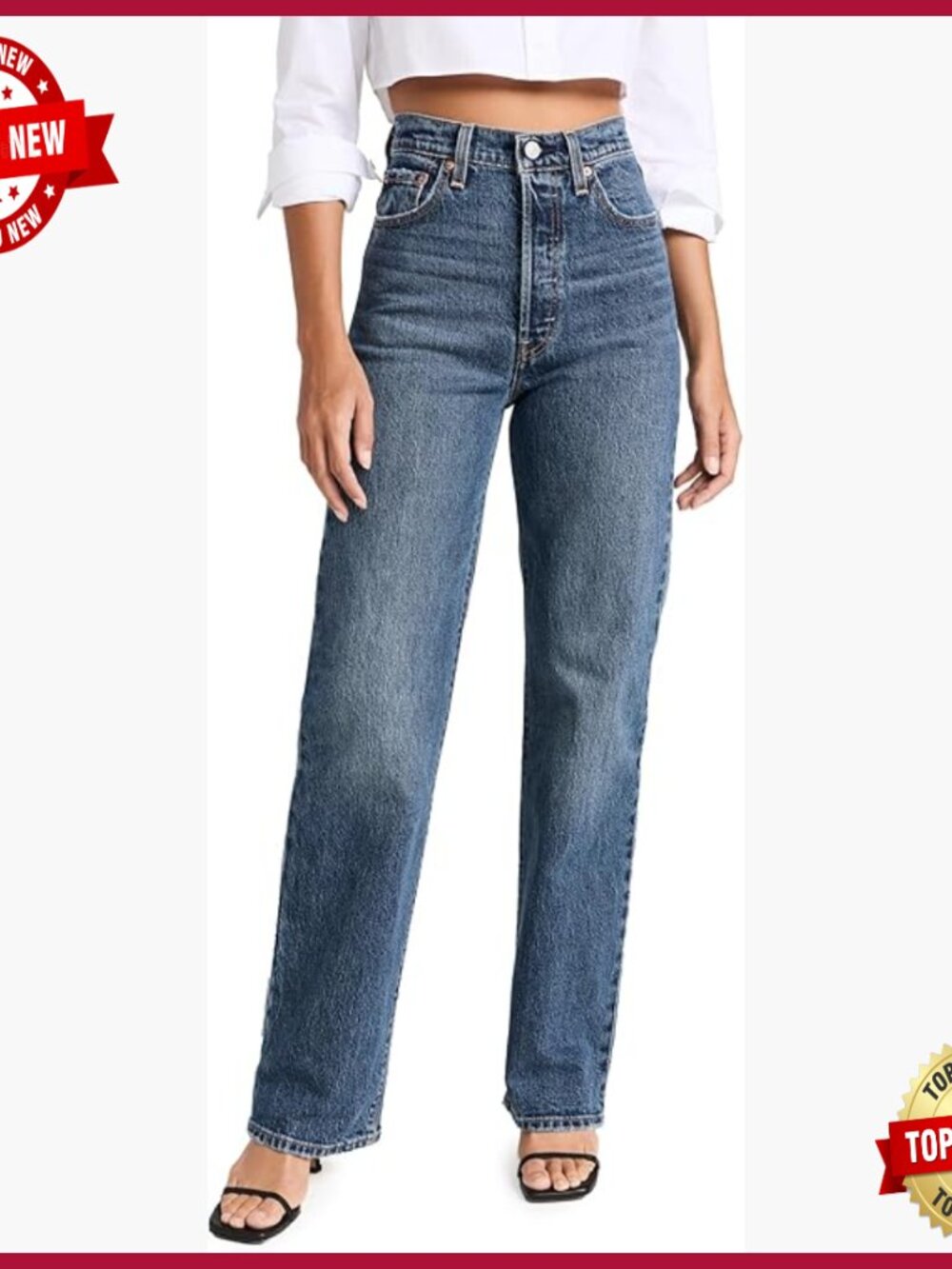 High Rise Full Length Jeans, Mid-Weight Denim, Leg Lengthening Fit